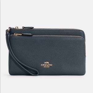 NWT Coach Double Zip Wallet Navy